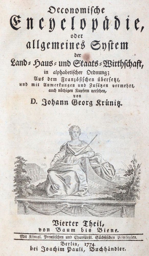 Große Abbildung Nr.1: 143-1019 Krünitz,J.G.: (Land- und Forstwirtschaft, Tierhaltung, Imkerei)