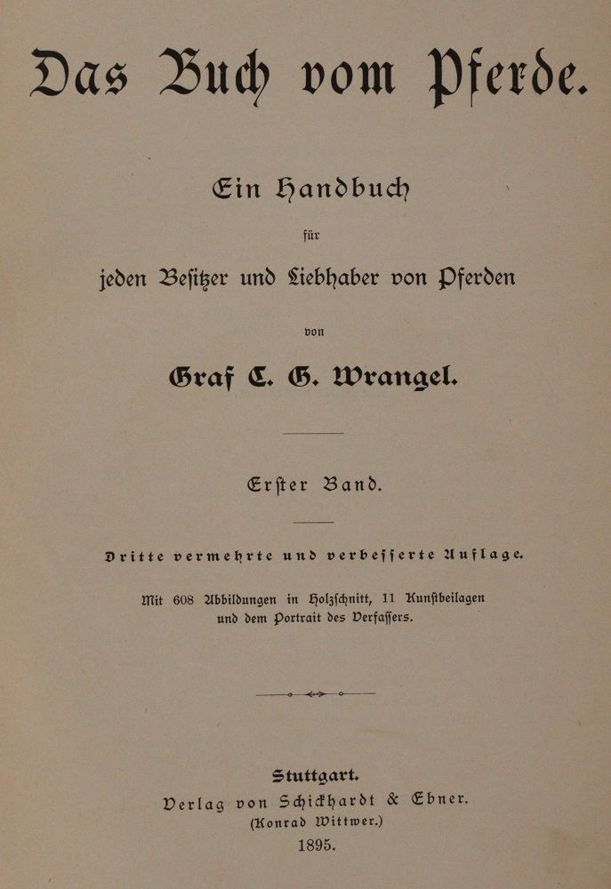 Große Abbildung Nr.1: 143-1020 Wrangel,C.G.: (Land- und Forstwirtschaft, Tierhaltung, Pferde)
