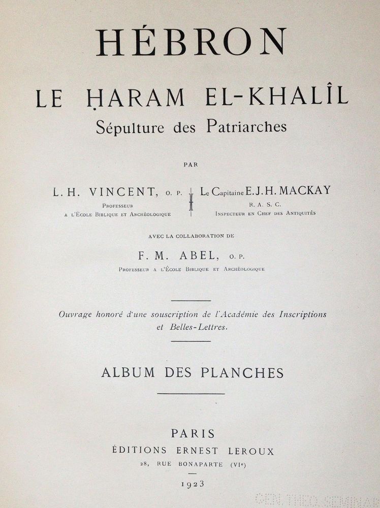 Große Abbildung Nr.1: 143-1030 Vincent,L.H.E. u.a.: (Archäologie)