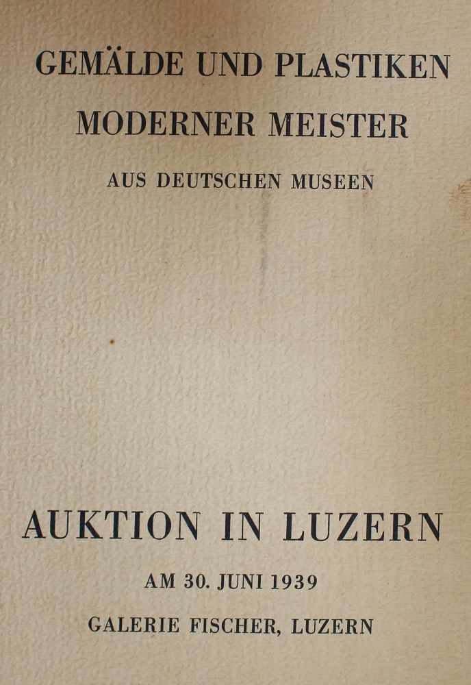 Große Abbildung Nr.2: 143-1064 Gemälde und Plastiken: (Entartete Kunst, Luzern)