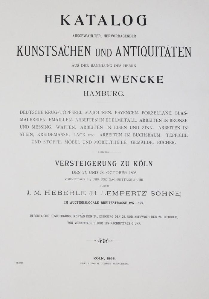 Große Abbildung Nr.1: 143-1073 Heberle,J.M.: (Kataloge)