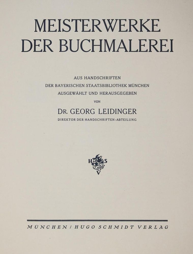 Große Abbildung Nr.2: 143-1119 Leidinger,G.: (Buchmalerei)