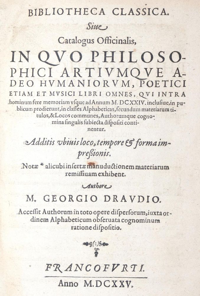 Große Abbildung Nr.1: 143-1121 Draud,G.: (Bibliographie und Buchwesen)