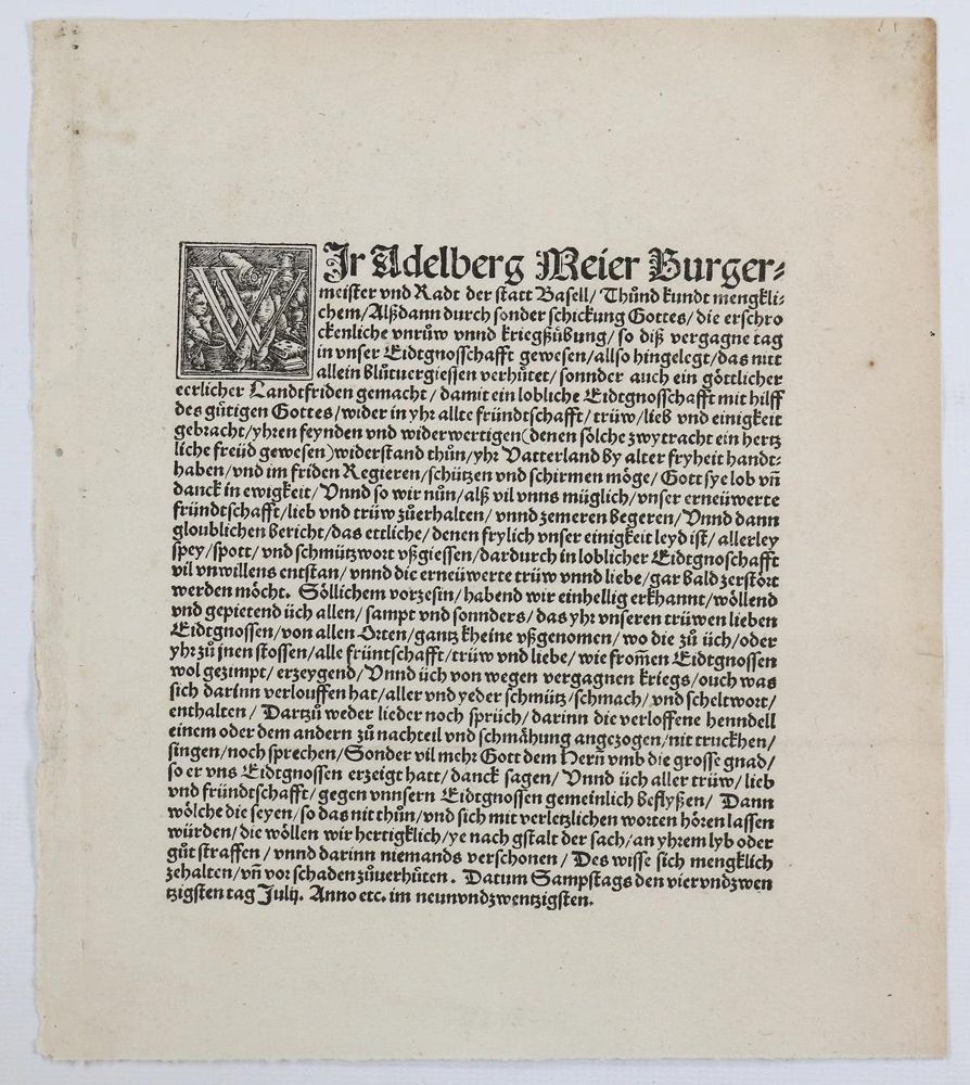 Große Abbildung Nr.1: 143-113 Basel.: (Einblattdrucke u. Flugschriften, Schweiz)