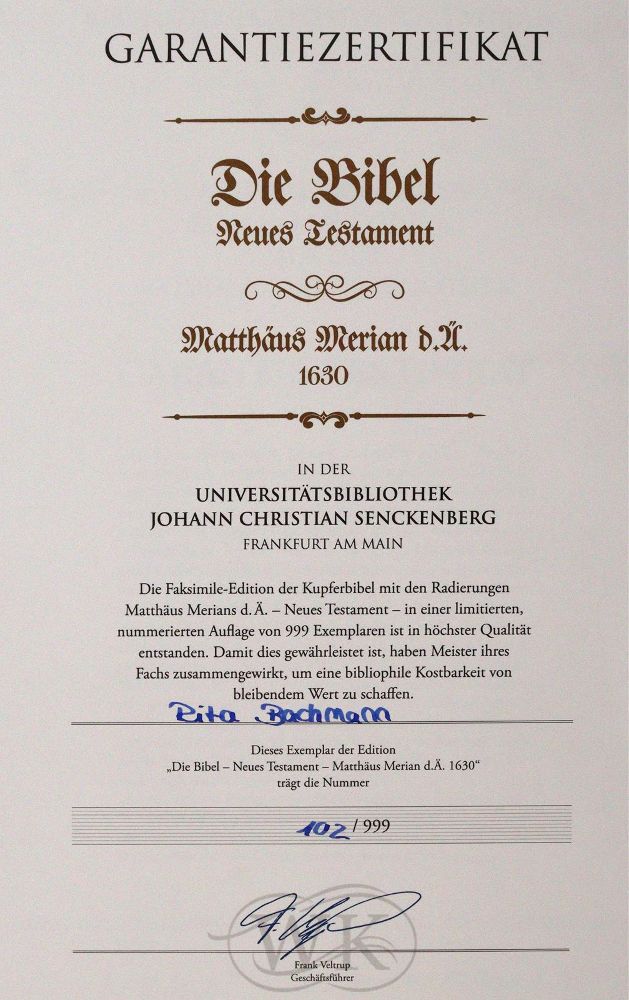 Große Abbildung Nr.5: 143-1133 Bibel, Die.: (Faksimile)