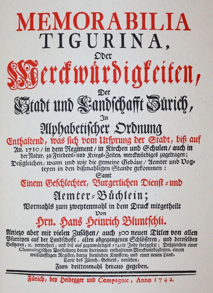 Große Abbildung Nr.1: 143-1135 Bluntschli,H.H.: (Faksimile)