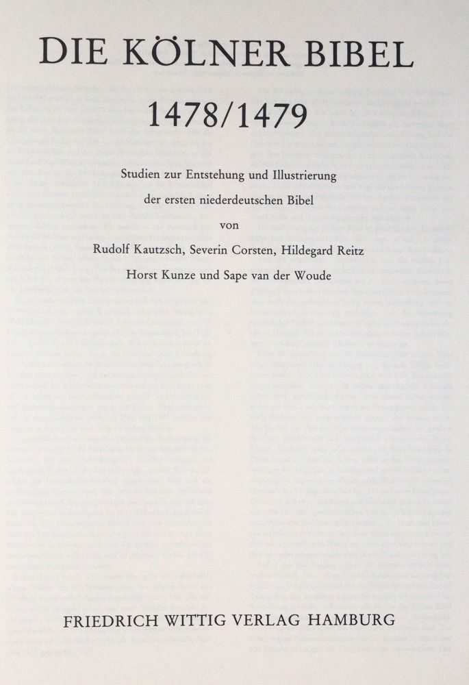 Große Abbildung Nr.1: 143-1143 Kölner Bibel 1478/1479, Die.: (Faksimile)