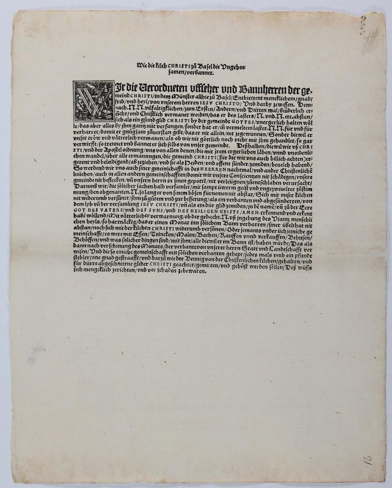 Große Abbildung Nr.1: 143-116 Kirchenbann.: (Einblattdrucke u. Flugschriften, Schweiz)