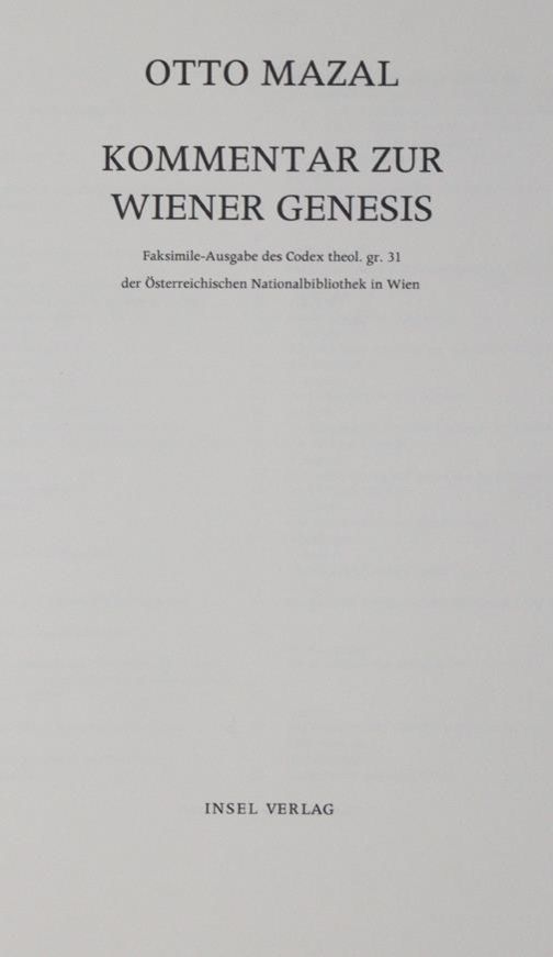 Große Abbildung Nr.1: 143-1160 Wiener Genesis.: (Faksimile)