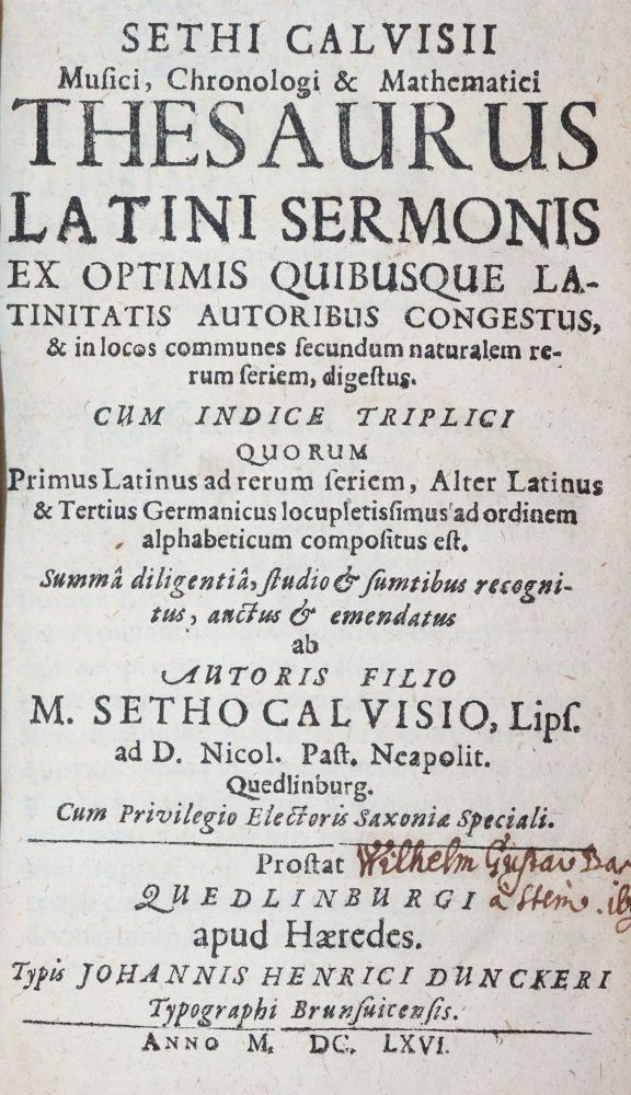 Große Abbildung Nr.1: 143-1166 Calvisius,S.: (Lexika - Wörterbücher - Sprachwissenschaften)