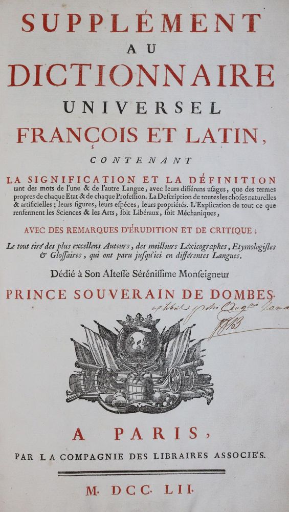 Große Abbildung Nr.1: 143-1171 Dictionnaire universel: (Lexika - Wörterbücher - Sprachwissenschaften)