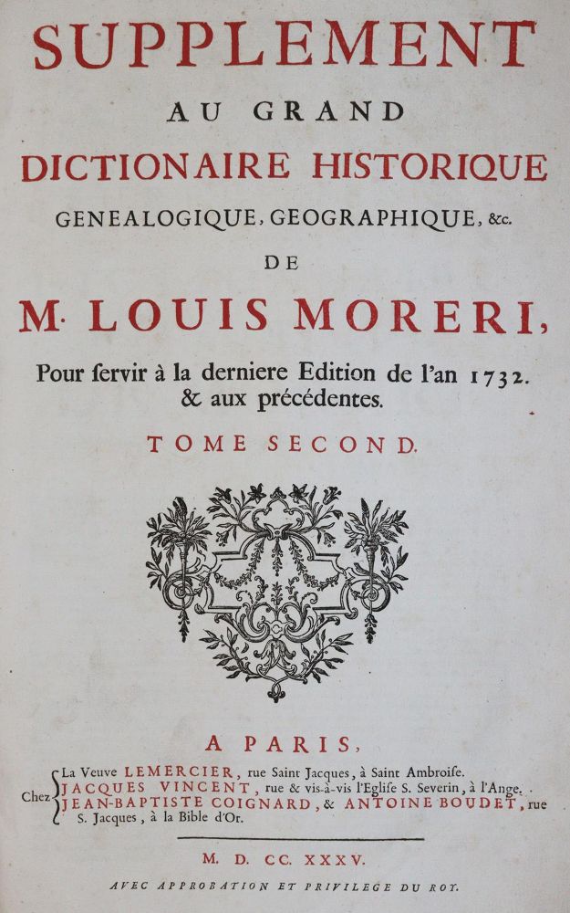 Große Abbildung Nr.1: 143-1183 Moreri,L.: (Lexika - Wörterbücher - Sprachwissenschaften)
