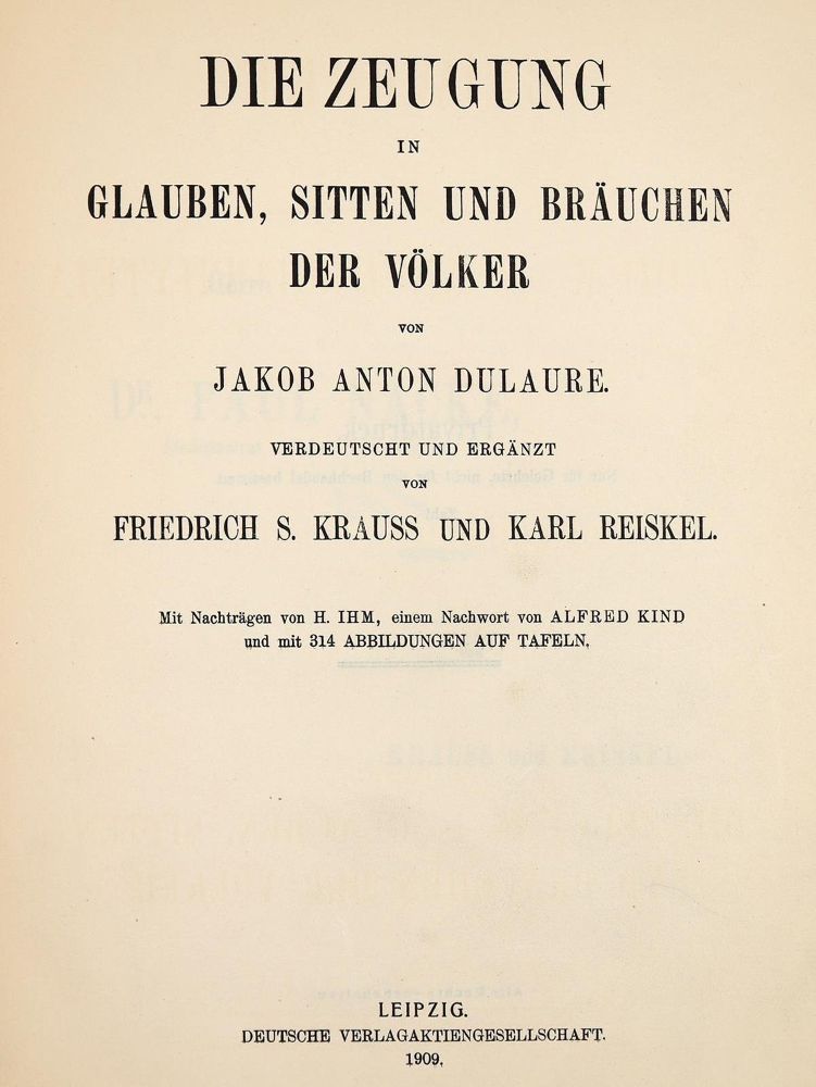 Große Abbildung Nr.1: 143-1213 Dulaure,J.A.: (Kultur- und Sittengeschichte)