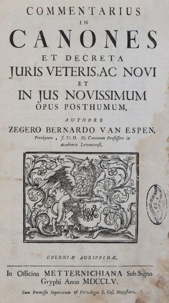 Große Abbildung Nr.1: 143-128 Espen,Z.B.v.: (Alte Drucke, Handschriften und Theologie)