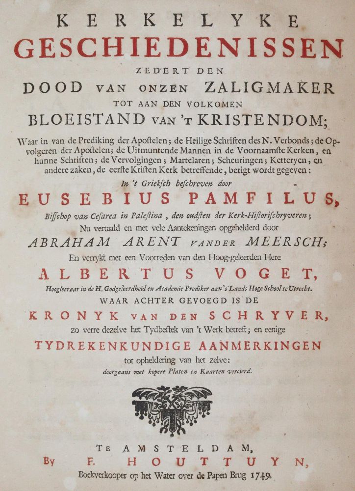 Große Abbildung Nr.1: 143-129 Eusebius Pamphilus.: (Alte Drucke, Handschriften und Theologie)
