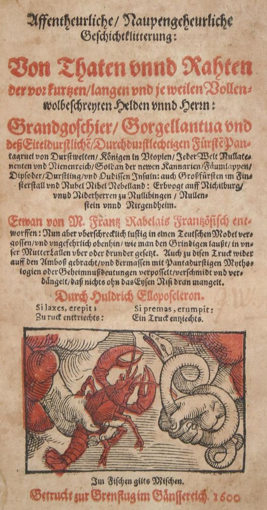 Große Abbildung Nr.1: 143-131 (Fischart,J.).: (Alte Drucke, Handschriften und Theologie)