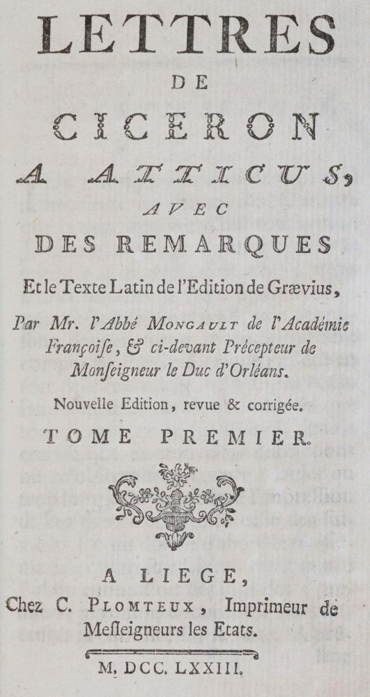 Große Abbildung Nr.1: 143-1319 Cicero,M.T.: (Literatur und illustrierte Bücher bis 19.Jahrhundert)