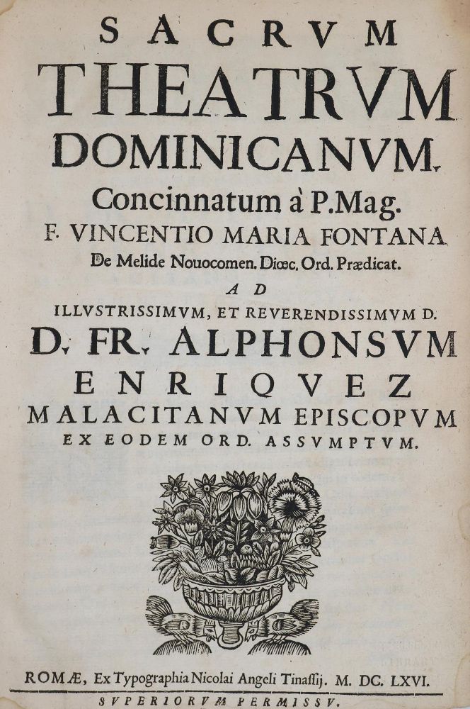 Große Abbildung Nr.2: 143-132 Fontana,V.M.: (Alte Drucke, Handschriften und Theologie)