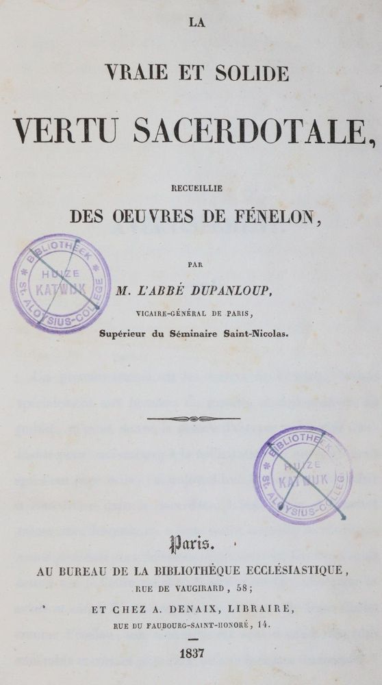 Große Abbildung Nr.1: 143-1356 Dupanloup,(F.).: (Fenelon)