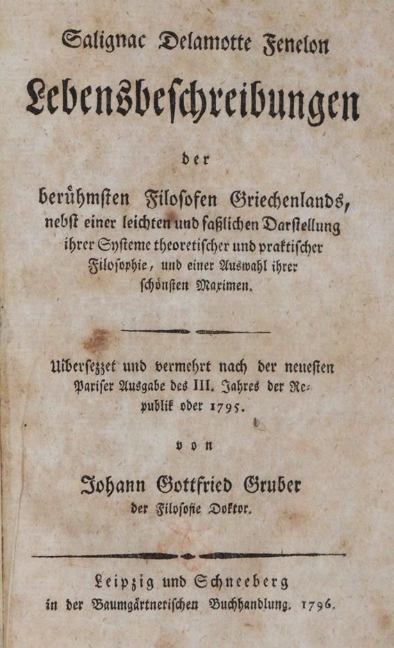 Große Abbildung Nr.1: 143-1357 Fenelon,F.de Salignac de la Motte.: (Literatur und illustrierte Bücher bis 19.Jahrhundert)