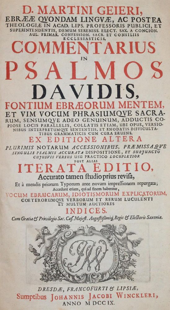 Große Abbildung Nr.1: 143-136 Geier,M.: (Alte Drucke, Handschriften und Theologie)