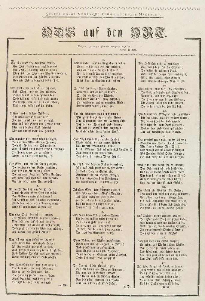 Große Abbildung Nr.1: 143-1362 Gedicht auf die Toilette.: (Literatur und illustrierte Bücher bis 19.Jahrhundert)