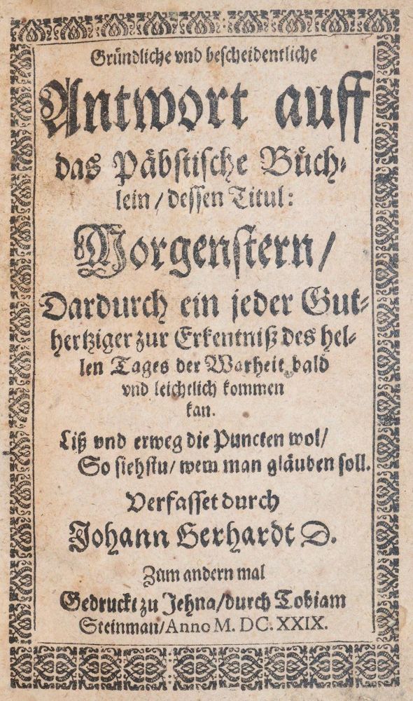 Große Abbildung Nr.1: 143-137 Gerhard,J.: (Alte Drucke, Handschriften und Theologie)