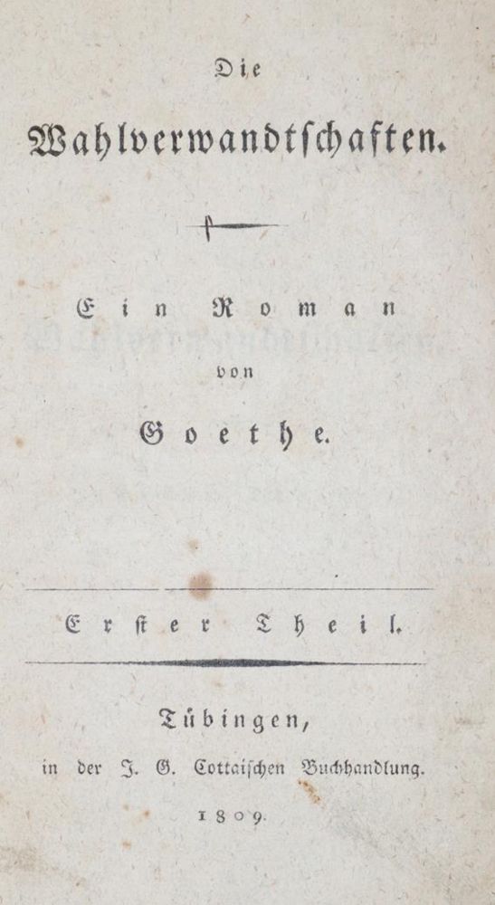 Große Abbildung Nr.1: 143-1371 Goethe,(J.W.)v.: (Literatur und illustrierte Bücher bis 19.Jahrhundert)