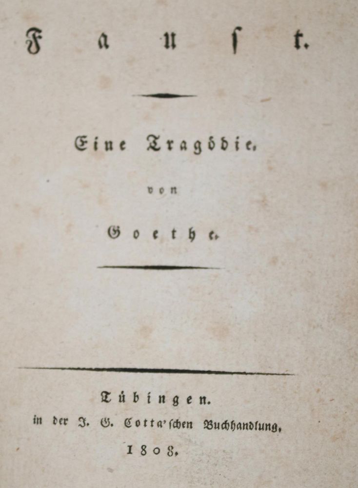 Große Abbildung Nr.1: 143-1372 Goethe,(J.W.)v.: (Literatur und illustrierte Bücher bis 19.Jahrhundert)