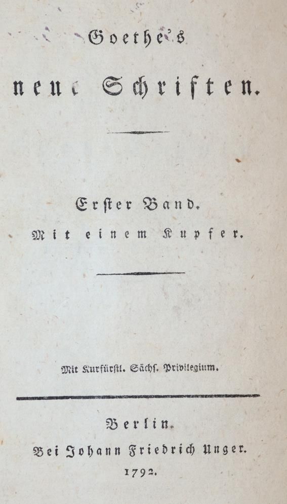Große Abbildung Nr.1: 143-1378 Goethe,(J.W.v.).: (Literatur und illustrierte Bücher bis 19.Jahrhundert)