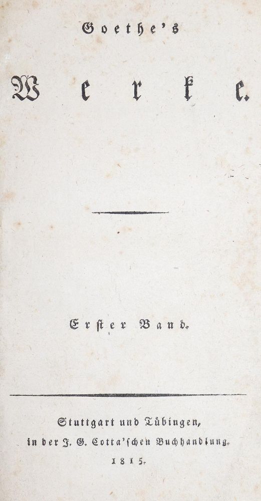 Große Abbildung Nr.1: 143-1386 Goethe,J.W.von.: (Literatur und illustrierte Bücher bis 19.Jahrhundert)