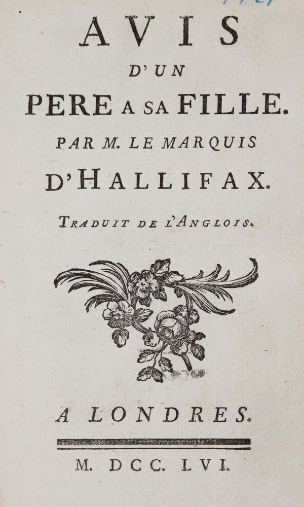 Große Abbildung Nr.3: 143-1389 Halifax,(G.S.).: (Literatur und illustrierte Bücher bis 19.Jahrhundert)