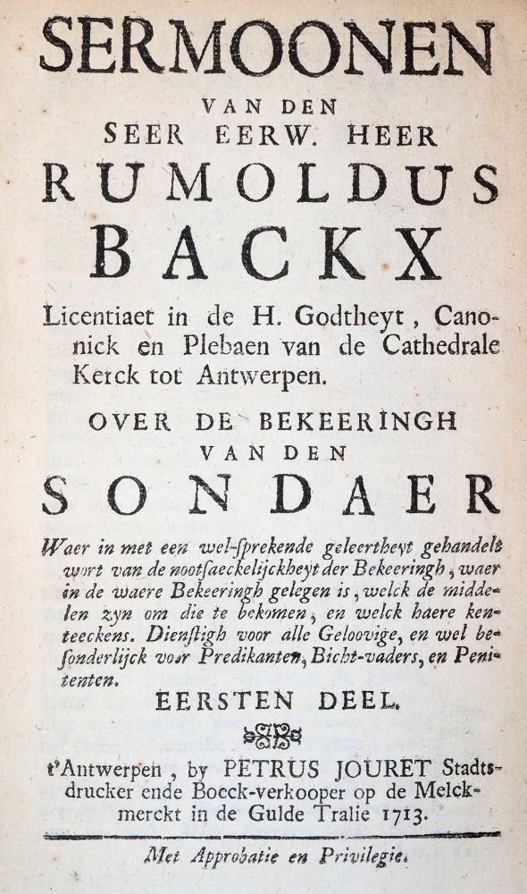 Große Abbildung Nr.1: 143-14 Backx,R.: (Alte Drucke, Handschriften und Theologie)