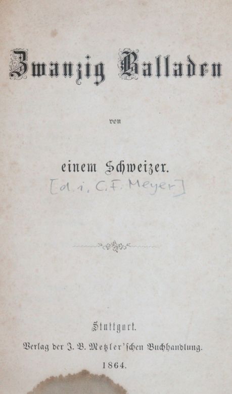 Große Abbildung Nr.1: 143-1427 (Meyer,C.F.).: (Literatur und illustrierte Bücher bis 19.Jahrhundert)