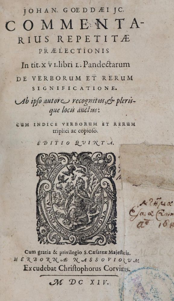 Große Abbildung Nr.1: 143-143 Goeddaeus,J.: (Alte Drucke, Handschriften und Theologie)