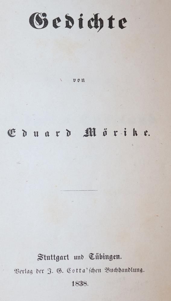 Große Abbildung Nr.1: 143-1430 Mörike,E.: (Literatur und illustrierte Bücher bis 19.Jahrhundert)