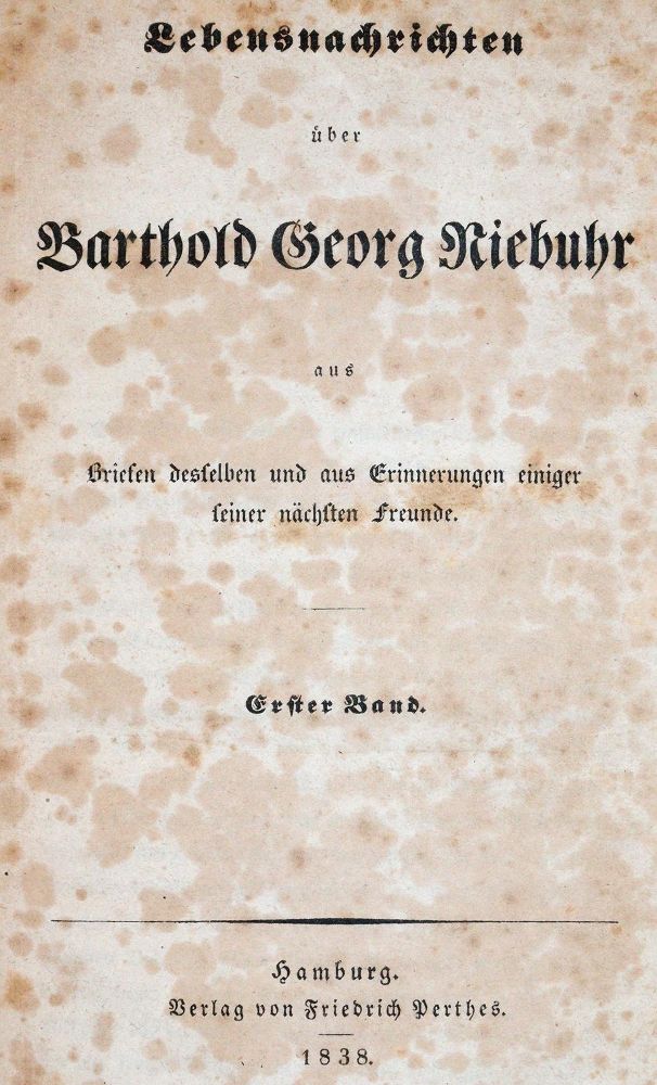 Große Abbildung Nr.1: 143-1437 Niebuhr,B.G.: (Literatur und illustrierte Bücher bis 19.Jahrhundert)