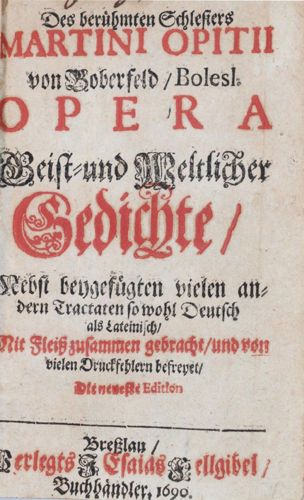 Große Abbildung Nr.1: 143-1438 Opitz,M.: (Literatur und illustrierte Bücher bis 19.Jahrhundert)