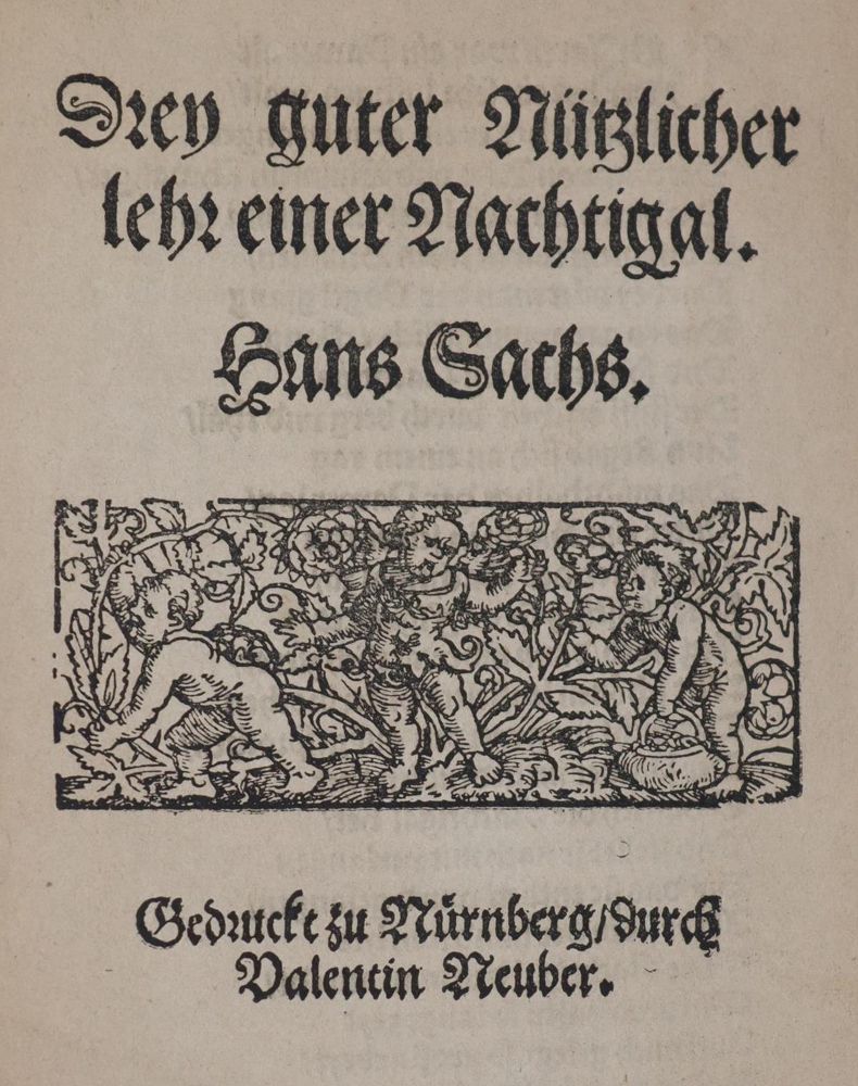 Große Abbildung Nr.2: 143-1457 Sachs,H.: (Literatur und illustrierte Bücher bis 19.Jahrhundert)