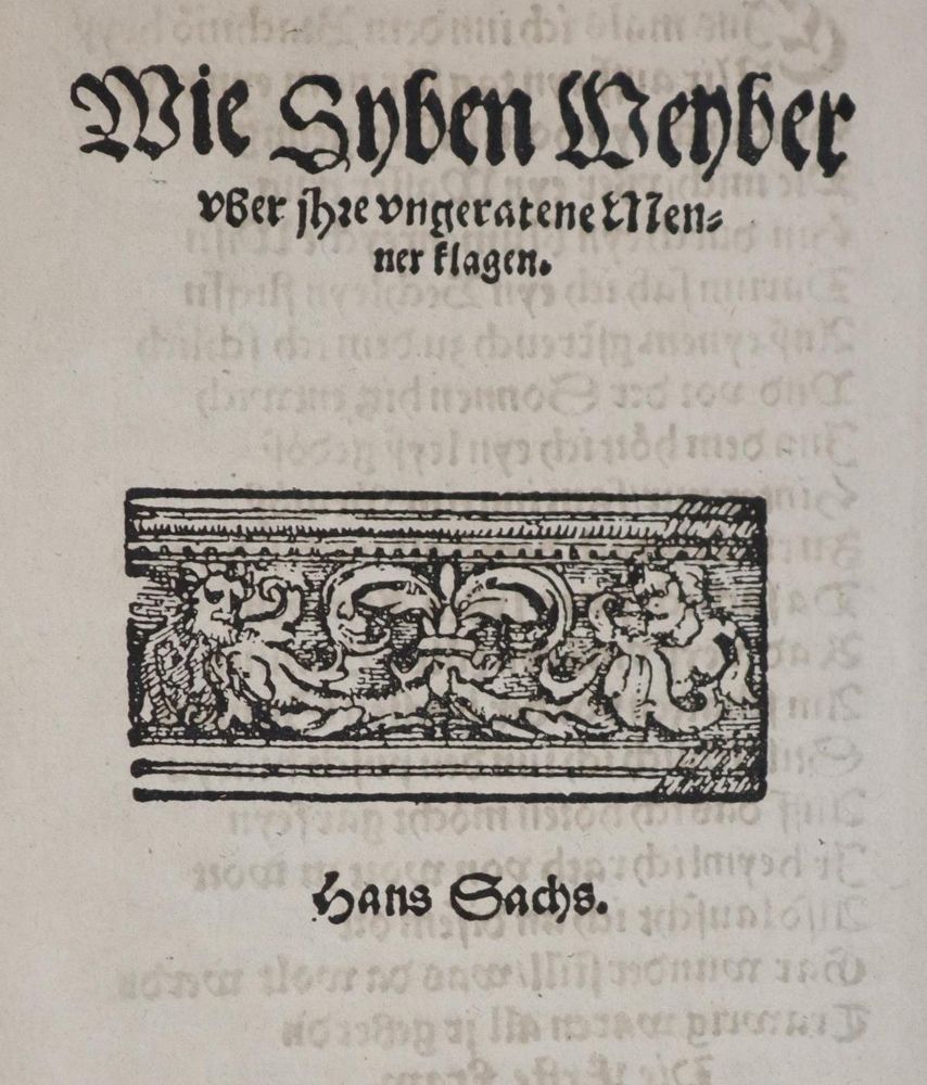 Große Abbildung Nr.3: 143-1457 Sachs,H.: (Literatur und illustrierte Bücher bis 19.Jahrhundert)