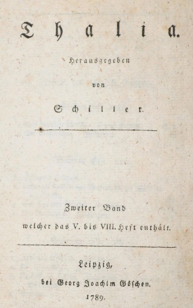 Große Abbildung Nr.4: 143-1463 Schiller,F.v.: (Literatur und illustrierte Bücher bis 19.Jahrhundert)