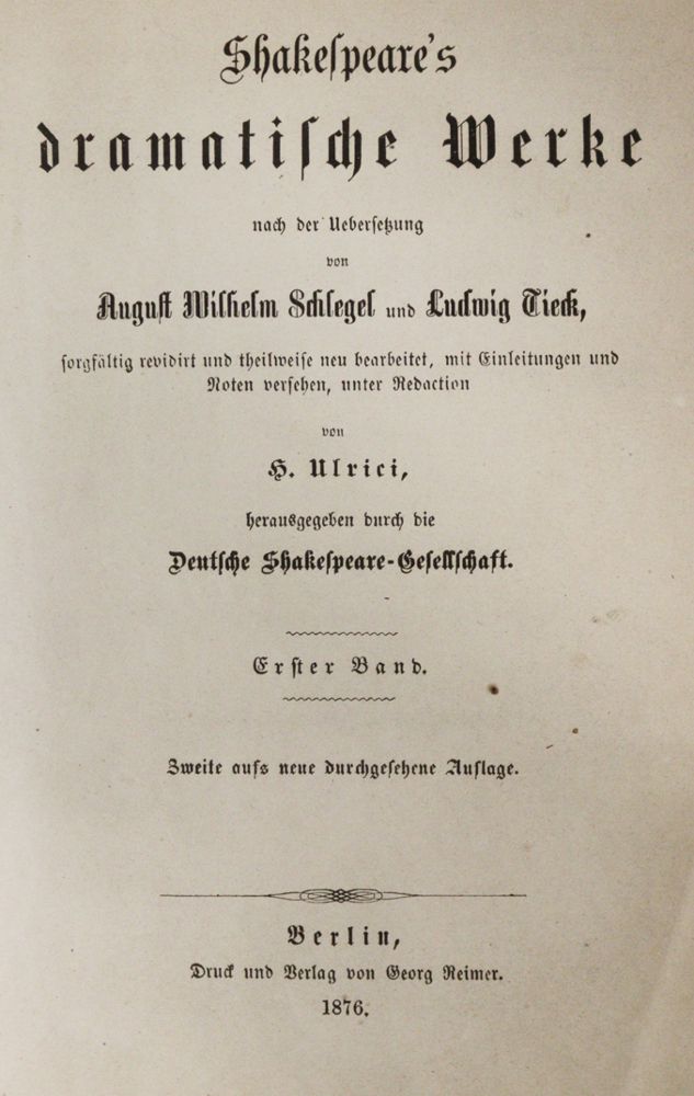 Große Abbildung Nr.1: 143-1468 Shakespeare,W.: (Literatur und illustrierte Bücher bis 19.Jahrhundert)