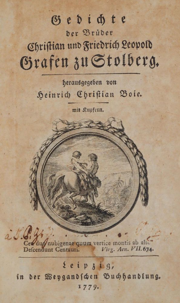 Große Abbildung Nr.1: 143-1476 Stolberg,C. u. F.L.: (Literatur und illustrierte Bücher bis 19.Jahrhundert)