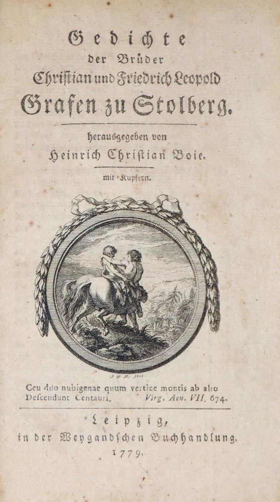 Große Abbildung Nr.3: 143-1477 Stolberg,C. u. F.L. zu.: (Literatur und illustrierte Bücher bis 19.Jahrhundert)