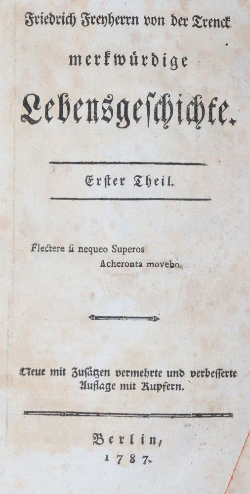 Große Abbildung Nr.1: 143-1484 Trenck,F.: (Literatur und illustrierte Bücher bis 19.Jahrhundert)