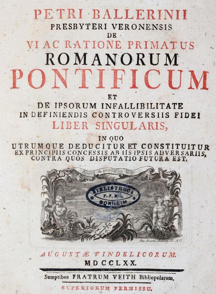 Große Abbildung Nr.1: 143-15 Ballerini,P.: (Alte Drucke, Handschriften und Theologie)