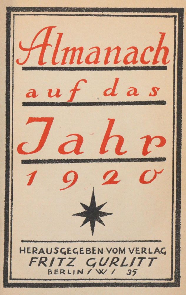 Große Abbildung Nr.1: 143-1501 Almanach auf das Jahr 1920.: (Literatur und illustrierte Bücher 20.Jahrhundert - Alte Literatur in modernen Ausgaben)