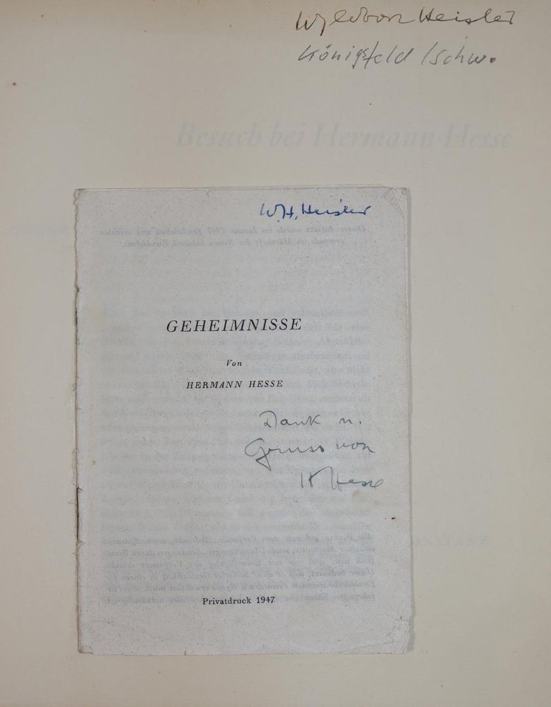Große Abbildung Nr.3: 143-1511 Besuch bei Hermann Hesse.: (Literatur und illustrierte Bücher 20.Jahrhundert - Alte Literatur in modernen Ausgaben)