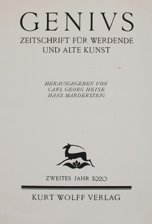 Große Abbildung Nr.1: 143-1584 Genius.: (Literatur und illustrierte Bücher 20.Jahrhundert - Alte Literatur in modernen Ausgaben)
