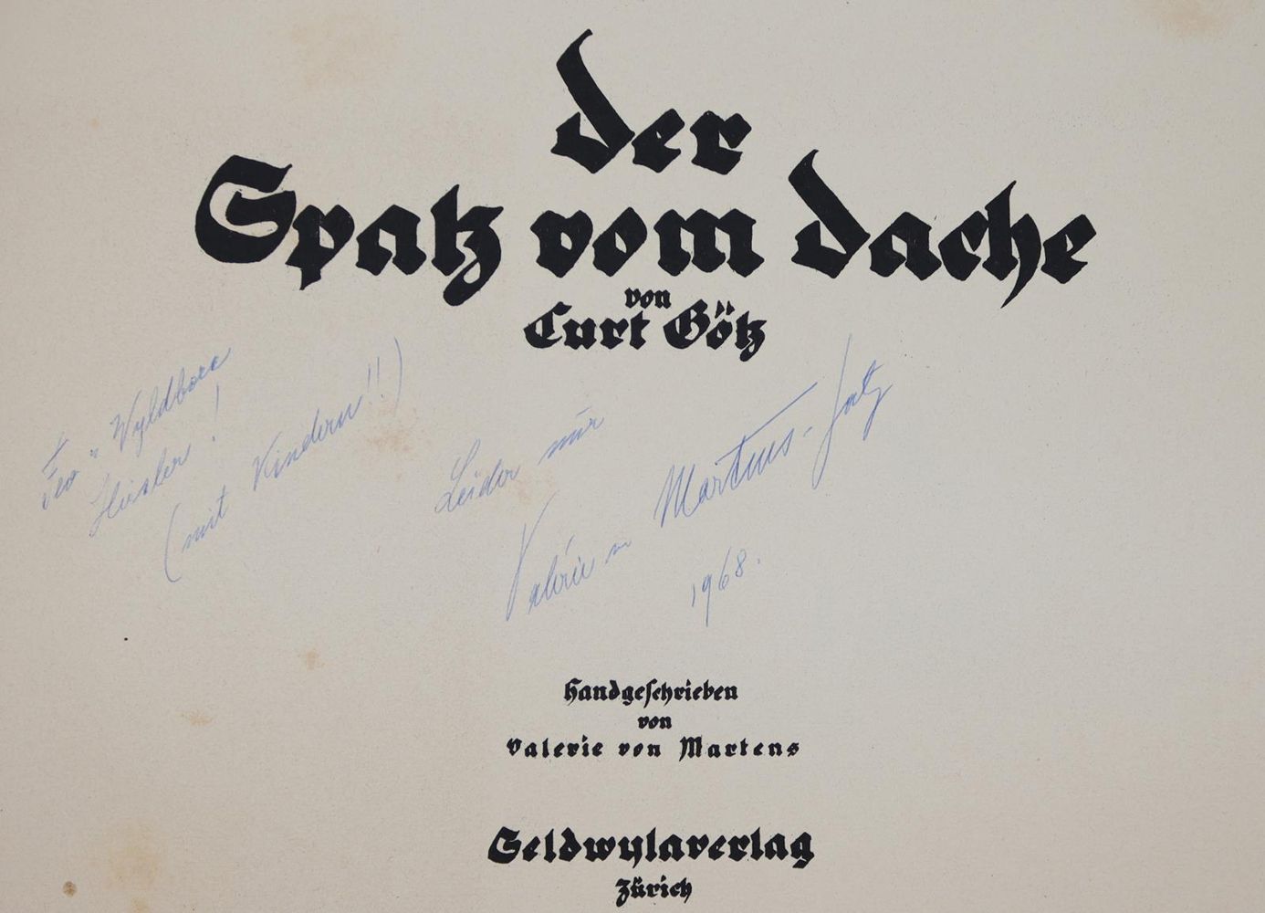 Große Abbildung Nr.2: 143-1594 Götz,C.: (Literatur und illustrierte Bücher 20.Jahrhundert - Alte Literatur in modernen Ausgaben)